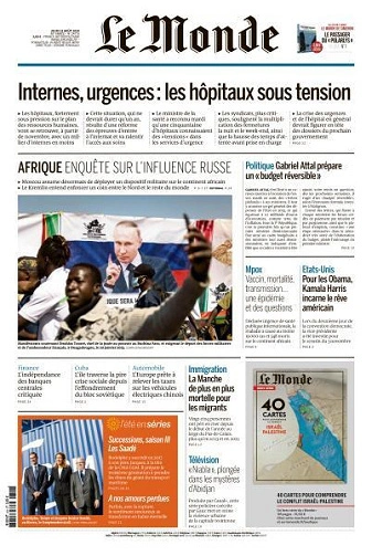 Le Monde du 22 Août FRENCH PDF 2024