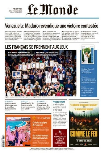 Le Monde du 30 Juillet FRENCH PDF 2024