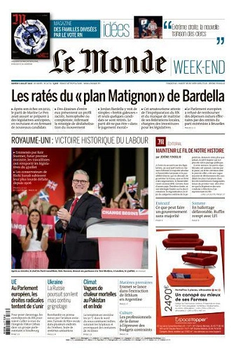 Le Monde + Le Mag du 06 Juillet FRENCH PDF 2024